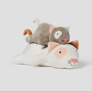 NWT Pillowfort Cat and Baby Weighted Stuffed Animal Set